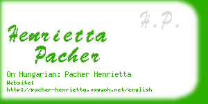 henrietta pacher business card